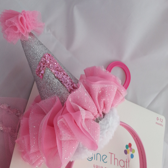 First Birthday tulle tutu with silver trim - Picture 4 of 5